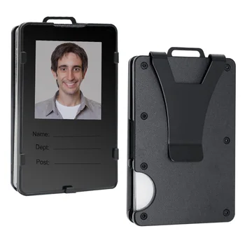  Минималистичный мужской кошелек, ультратонкий зажим для кредитной карты, металлический кошелек с прозрачным окошком, зажим для удостоверения личности, RFID-защита, углеродный