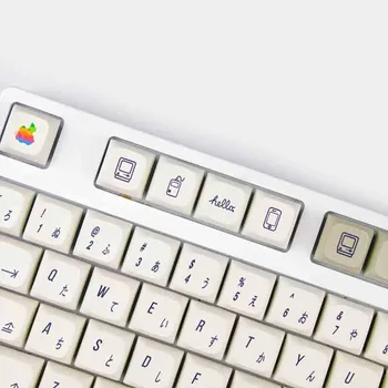  Колпачки для клавиш PBT MAC XDA Profile сублимация краски Механическая клавиатура колпачок для клавиш Минималистичные белые колпачки для клавиш на японском и английском языках