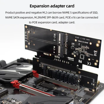  PCIe X16 - X8 + X4 + X4 Карта расширения Riser Card Расширенная Поддержка карт 2280/2260/2242/2230 SSD Карта адаптера Карта расширения