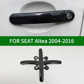  ДЛЯ SEAT ALTEA XL/Freetrack 2004-2016 Аксессуар глянцевая отделка чехлов для дверных ручек с рисунком из углеродного волокна 2008 2009 2010 2011 2012