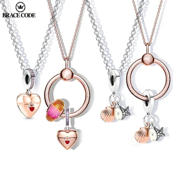  2022 Новое жемчужное ожерелье с персиковым сердечком в виде ракушки, 45 см, ожерелье с подвеской на ключице, подарки, модные украшения для девочек