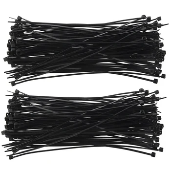  200 Шт 150 X 1,8 мм Нейлоновая стяжка для электрического кабеля Черного цвета
