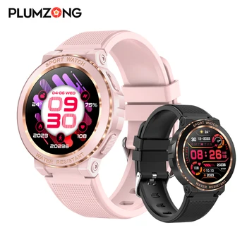 Спортивные смарт-часы PLUMZONG Женские смарт-часы с Bluetooth-вызовом IP68, водонепроницаемый трекер активности, пульсометр для iOS Android