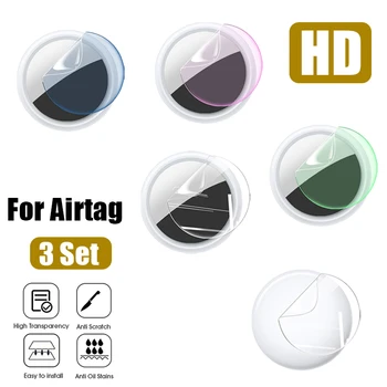  3 Комплекта Гидрогелевой Пленки для Apple Airtag Locator Track Front Back Protector для Airtag TPU Soft Screen Protector Многоцветная Пленка