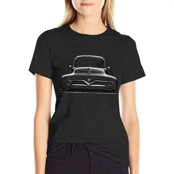  ford f100, черная футболка, графическая футболка, белое женское сексуальное платье-футболка