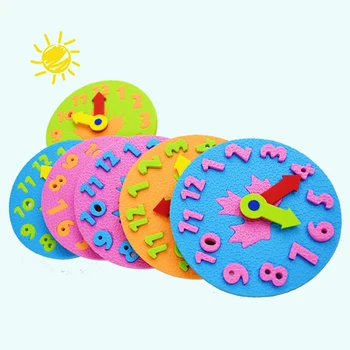  Учебное пособие для детского сада Diy Eva Clock Игрушки для раннего обучения для маленьких детей, учебные пособия по Монтессори, математические игрушки Оптом