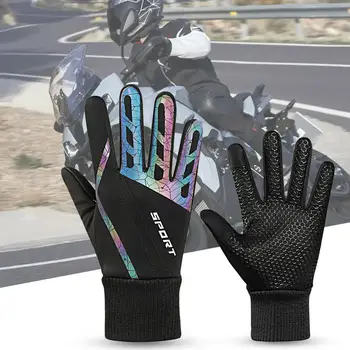 1 пара тепловых перчаток с сенсорным экраном, сохраняющих тепло Зимой, Водонепроницаемые Противоскользящие перчатки, перчатки для езды на велосипеде