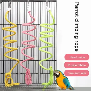  Игрушка для скалолазания попугая Спиралевидной формы с кисточкой, снимающая стресс, легкая птица-попугай, Жующая веревку для скалолазания, Игрушка для домашних животных