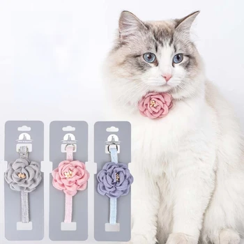  Ошейник для кошки, регулируемый галстук-бабочка, красивый ошейник для кошки, галстук с кнопкой безопасности, подарочное ожерелье, аксессуары для щенков и кошек, ошейник для щенков