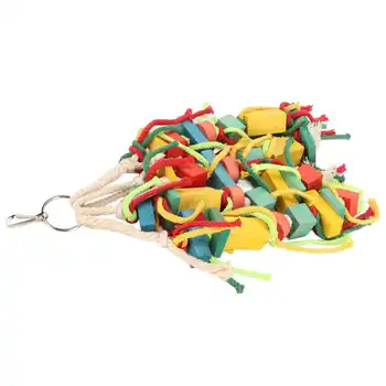  Игрушка для жевания попугая, разноцветный измельчающий клюв, блоки из хлопковой веревки, игрушка для укуса птицы для волнистых попугайчиков Какаду