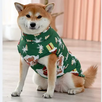  Рождественская одежда для собак в холодную погоду, теплое зимнее пуховое пальто, куртка для домашних животных, жилет для маленьких, средних и крупных собак, для прогулок на свежем воздухе