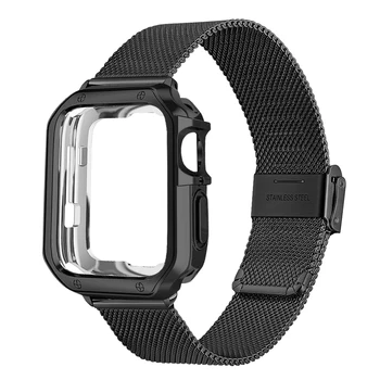  Для Apple Watch ultra 49 мм ремешок + чехол-бампер из ТПУ для iwatch se/8/7/6/5/4 45 мм 44 мм 41 мм 40 мм 2 42 мм 38 мм ремешок из нержавеющей стали