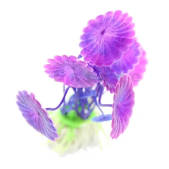  3 шт./лот Аквариум Декоративное Фиолетовое пластиковое растение Трава Аквариум с рыбками Ландшафтное украшение