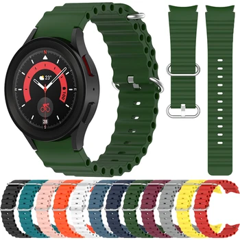  Силиконовый Ремешок Для Samsung Galaxy Watch 5/4 40 мм 44 мм Цветной браслет с пряжкой в тон для Galaxy 4 Classic 42 мм 46 мм 5 Pro 45 мм Ремень