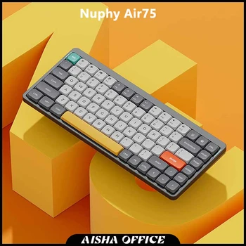 Механическая клавиатура Nufy Air75, Беспроводная Bluetooth, низкопрофильная клавиатура с RGB-подсветкой, Трехрежимная офисная клавиатура для Mac