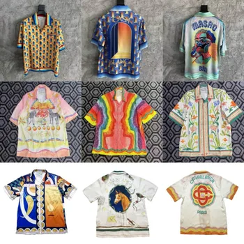  Коллекция Рубашек Casablanca Dreamland Gate Из Белой Саржи С Коротким Рукавом, Повседневная Гавайская Рубашка для Мужчин И Женщин