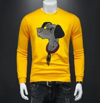  Аниме-толстовка Со стразами, дизайнерская уличная одежда в стиле хип-хоп, мужской свитер с длинным рукавом, мужская повседневная одежда