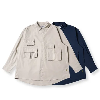  Уличные рубашки Cityboy Oversize, мужская Японская уличная одежда, Винтажная мода, Свободная Повседневная Водонепроницаемая куртка-карго с длинным рукавом