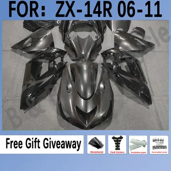  Комплект обтекателей Подходит для Kawasaki ZX14R 2006 2007 2008 2009 2010 2011 ZZ-R1400 ZX-14R 2006-2011 Комплект обтекателей Черный