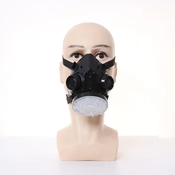  Черная респираторная маска на половину лица, хлопковые фильтры, промышленная защита от пыльцы Для плотницкой полировки, Ежедневная защита от запаха при дыхании