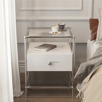  Прикроватная Тумбочка из скандинавского стекла для спальни furnitureLight роскошная простая маленькая прикроватная тумбочка для хранения Вещей прикроватная тумбочка с выдвижным ящиком