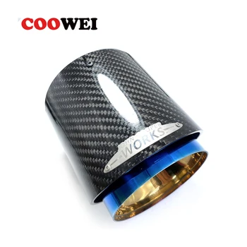  Цельнокроеная Синяя Труба Глушителя Из Жженого углеродного Волокна, Подходящая Для Выхлопного Наконечника Mini Cooper R55 R56 R57 R58 R59 R60 R61 F54 F55 F56 F57 F60
