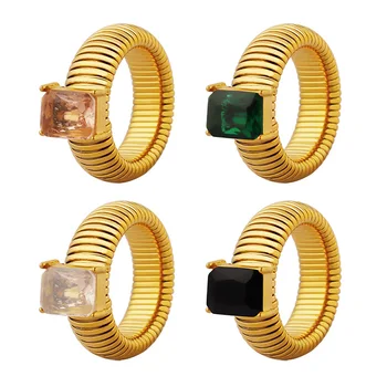  Красочное кольцо с уникальным дизайном, кольцо с инкрустацией из стеклянного камня, персонализированная одежда для рук в стиле ретро унисекс