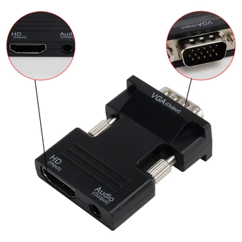  Используйте для HD MI Совместимый Женский Конвертер VGA 3,5 ММ Аудиокабель Адаптер 1080P FHD Видеовыход для ПК/Проектора
