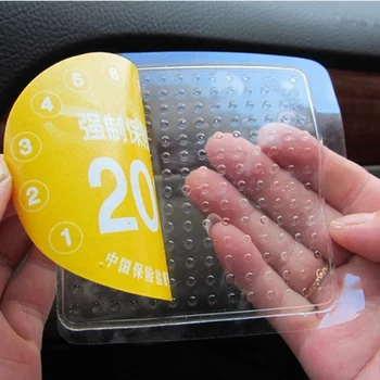  3 шт силиконовой этикетки для ежегодного осмотра с противоскользящей прокладкой, утолщенная автомобильная силиконовая противоскользящая накладка 9 * 9 см