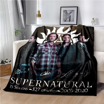  Сверхъестественное одеяло Dean & Sam для домашнего офиса, ворс, плюшевый кондиционер, теплый коврик для пикника, одеяло на весь сезон