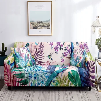  Картина маслом Чехол для дивана с цветочным рисунком Павлина Эластичный чехол для дивана 1/2/3/4 сиденья для гостиной, моющийся декор для защиты мебели