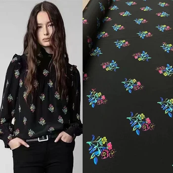  Классическая модная цветная шелковая ткань с цветочным принтом, высококачественная рубашка, деловой костюм, руководство по пошиву, Материал ткани Div для одежды
