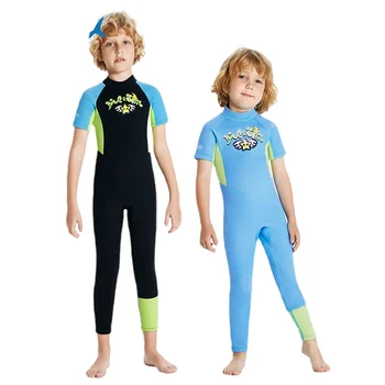  Гидрокостюмы из неопрена 2,5 ММ, Детские купальники, Водолазные костюмы с короткими рукавами, для мальчиков и девочек, для серфинга, Для защиты от сыпи, для снорклинга