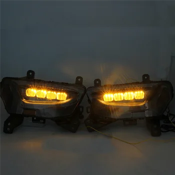  2 шт. дневных ходовых света DRL, светодиодные фонари переднего бампера для Chevrolet Equinox 22, указатель поворота, 3 цвета, белый