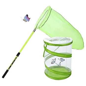  SANLIKE Сачок для насекомых и бабочек, Складная телескопическая сетка, Всплывающая клетка для обитания, набор для ловли насекомых, игрушки для ловли насекомых