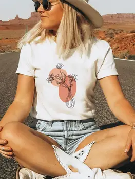  Футболка, модная женская футболка с коротким рукавом и принтом, Акварельный стиль 90-х, Милые графические футболки, Летняя Весенняя одежда с принтом.