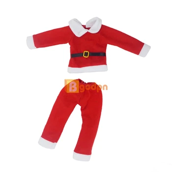  Аксессуары для кукол-эльфов, Красный Рождественский комплект одежды Санта-Клауса, 12-дюймовая кукольная одежда BJD