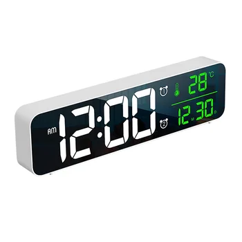  10шт Простые настенные часы для гостиной с температурной головкой, светодиодные электронные часы, модный будильник, зеркальный тип 8810