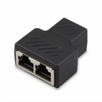  Удлинительный кабель Ethernet RJ45 Сетевой интерфейс, соединитель сетевого кабеля, переходник для стыкового соединения, разделитель преобразовательной головки 2 в 1