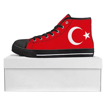  Кроссовки высокого качества с турецким флагом, мужские И женские кроссовки для подростков, парусиновые кроссовки, повседневная обувь для пар, Обувь на заказ