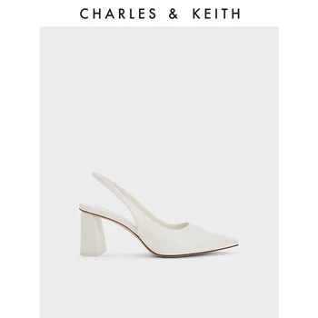  CHARLES＆KEITH/ Новое Поступление CK1-60361462, Простые Однотонные Женские Босоножки на заостренном каблуке