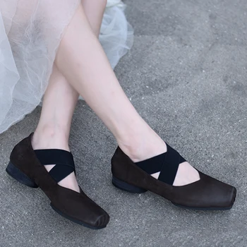  Artmu/ Оригинальные женские туфли на толстом каблуке; Весенние элегантные туфли на низком каблуке; Танцевальные туфли с квадратным носком из натуральной кожи для девочек;