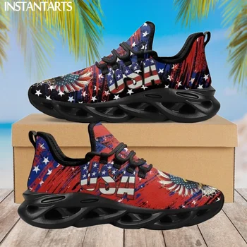  4 июля, День независимости США, дизайнерские кроссовки для бега, комфортная сетчатая обувь Унисекс, кроссовки для ходьбы с принтом орла из США