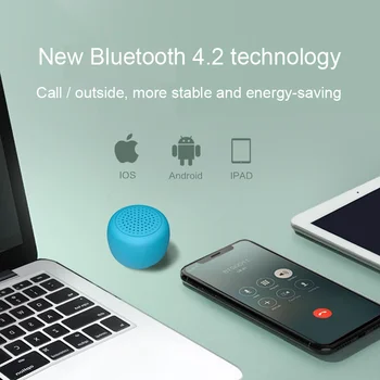  Мини Портативный беспроводной динамик Bluetooth Металлический Музыкальный плеер Стерео Сабвуфер Громкоговоритель Динамики для iPad Android Смартфонов
