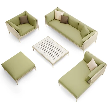  Мебель для отдыха, креативный диван на открытом воздухе, современный уличный водонепроницаемый солнцезащитный крем, ротанговый двор в скандинавском стиле
