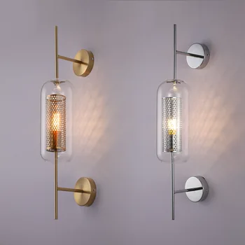  Лофт Светодиодный настенный светильник в стиле ретро, промышленное стекло, Современная гостиная, спальня, столовая, бра для прохода, Настенный светильник, Декоративный светильник, лампа