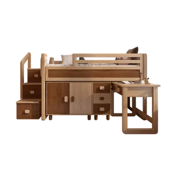  * Простой Стол Для Хранения детских Принадлежностей в Скандинавском Стиле, Функциональная Кровать Из Массива Дерева