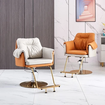  Парикмахерские кресла из искусственной кожи Nordic для салона мебели, парикмахерское кресло, Высококлассное удобное парикмахерское кресло