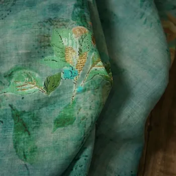  Высококачественная ткань ramie, красивая ткань для пэчворка с принтом Fairyland, высококачественная ткань cheongsam для платья