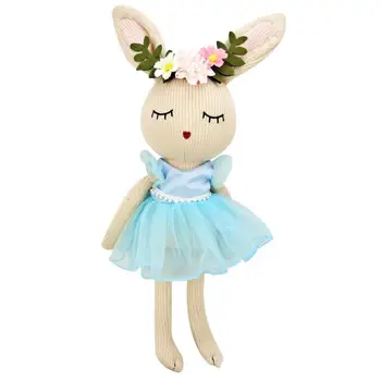  Игрушка-кролик Мягкая плюшевая игрушка-кролик Газовое платье со свободным подолом Плюшевая игрушка-кролик Детская игрушка